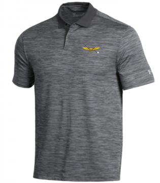 Men's NFO Wings & Hook Textured Grey Heather Under Armour Performance Golf Shirt